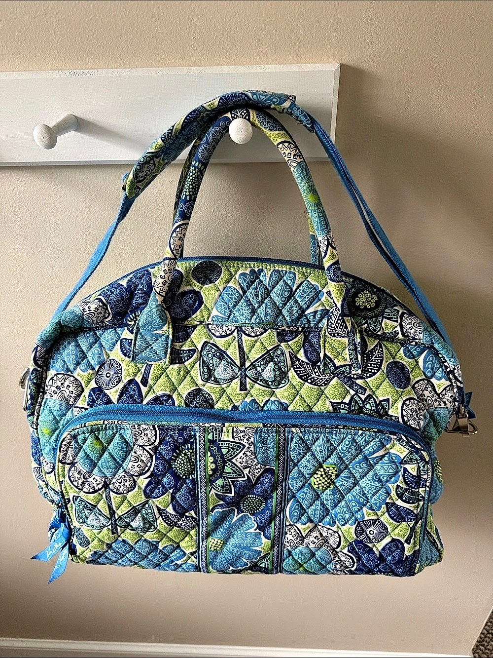 Vera Bradley Large Travel Duffel Bag in Blue & Green